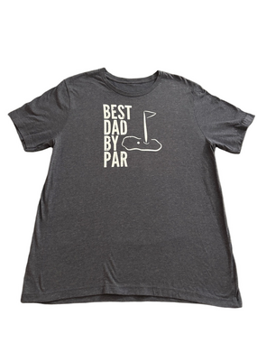 Best Dad By Par Golf Dad Joke Graphic Tee Blue Sz XL